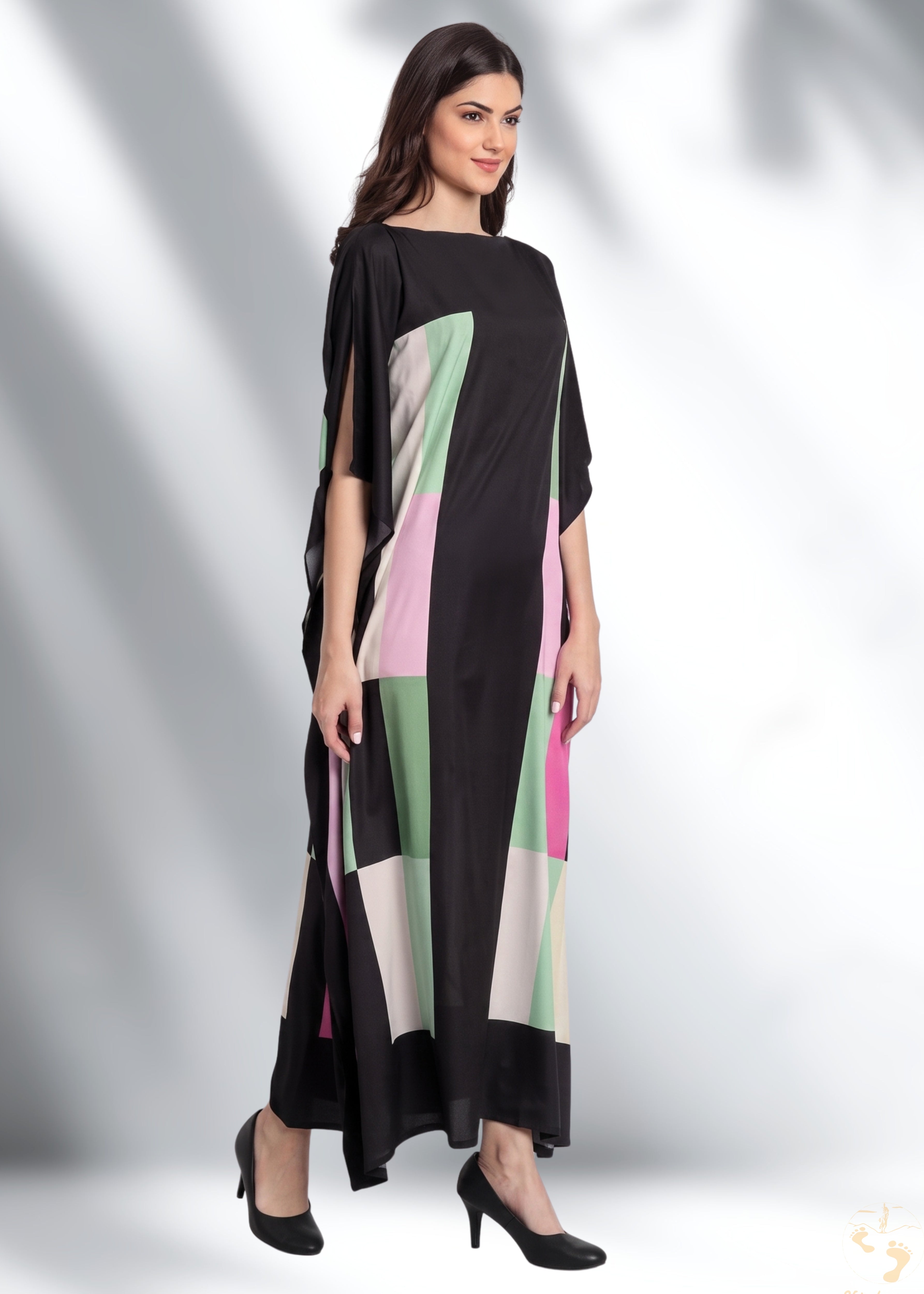 Vicharan MOSAIC Night Black Kaftan