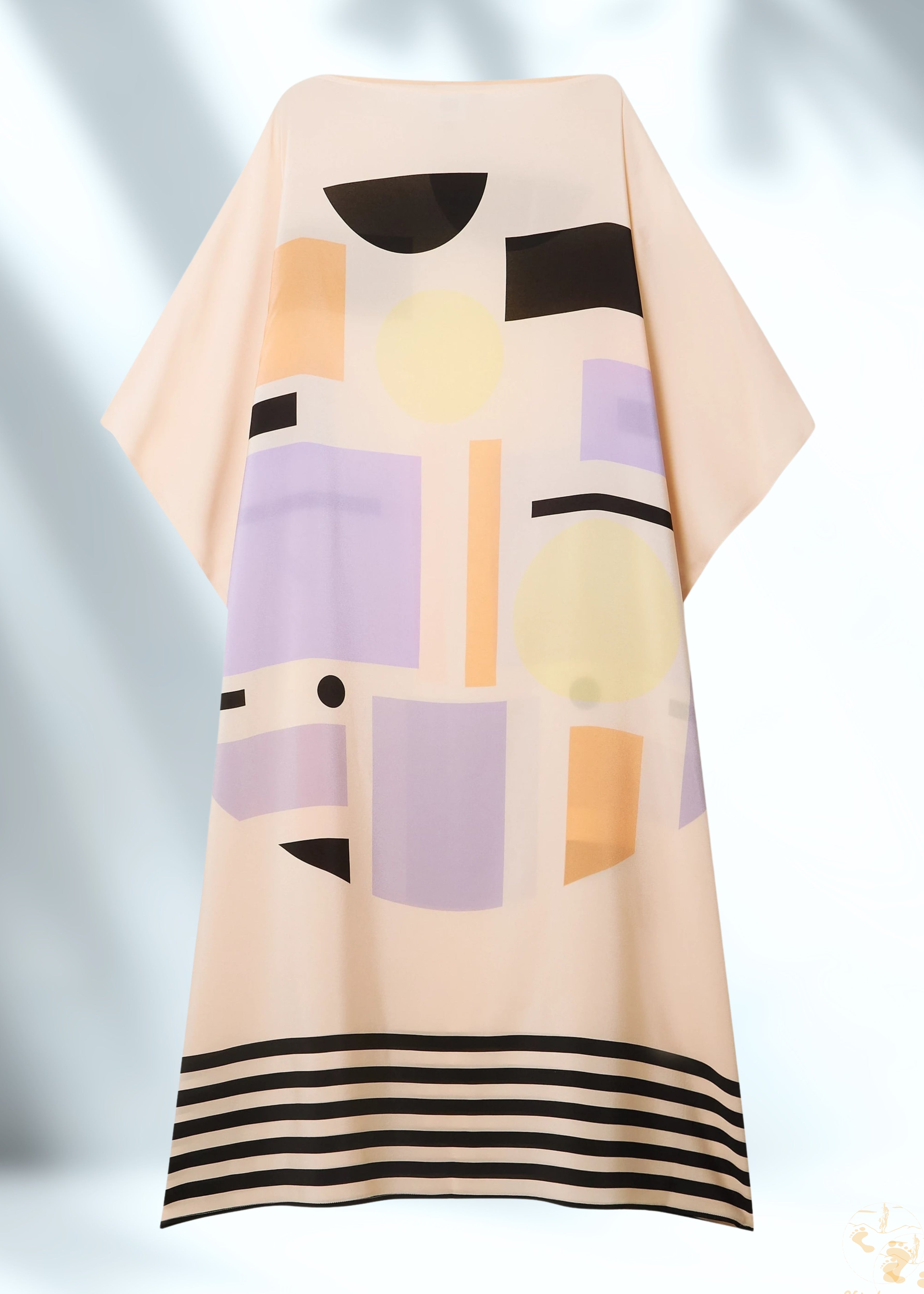 Vicharan PEACH Pink Satin Silk Kaftan
