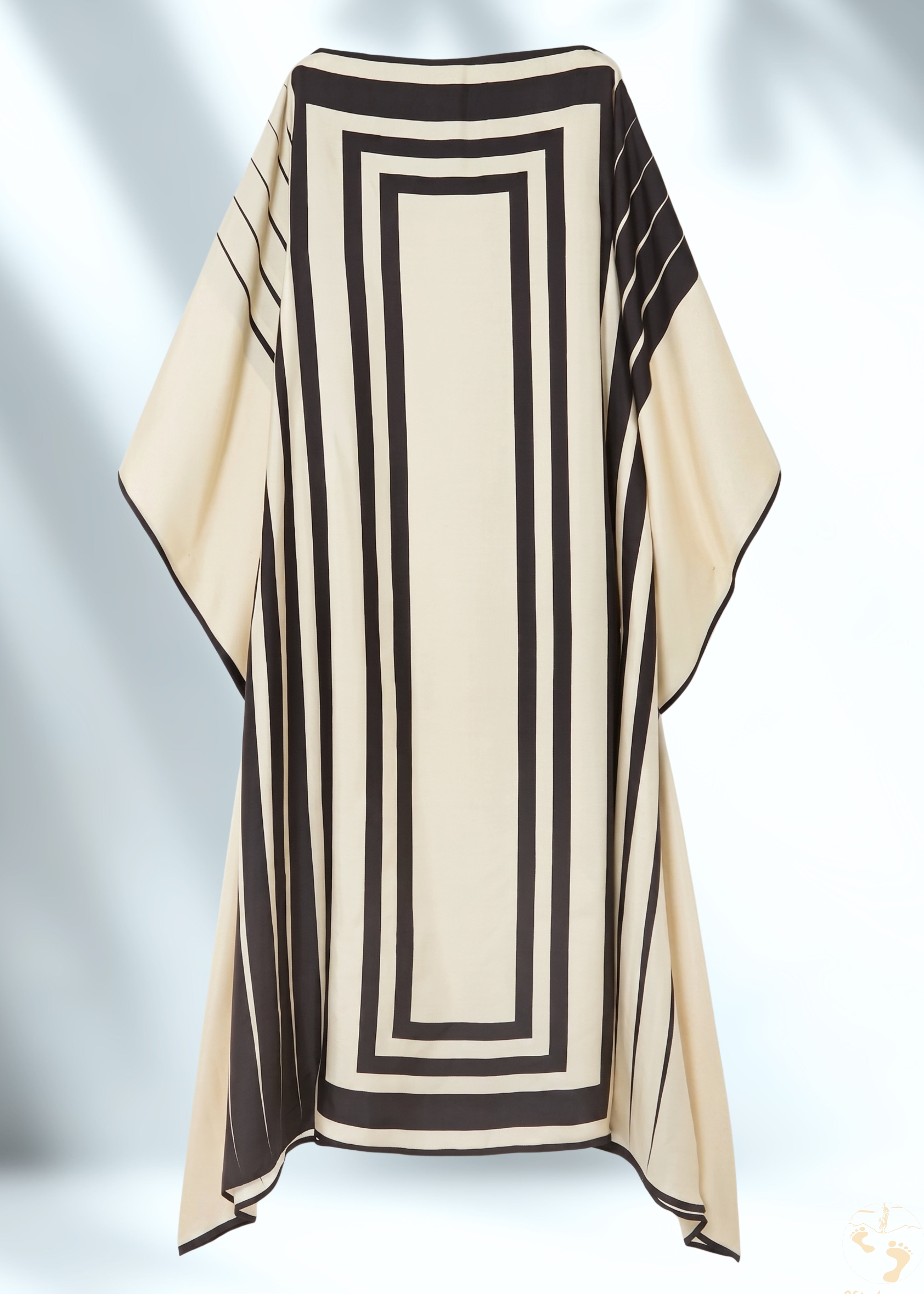 Vicharan Elegant Black & Cream Kaftan