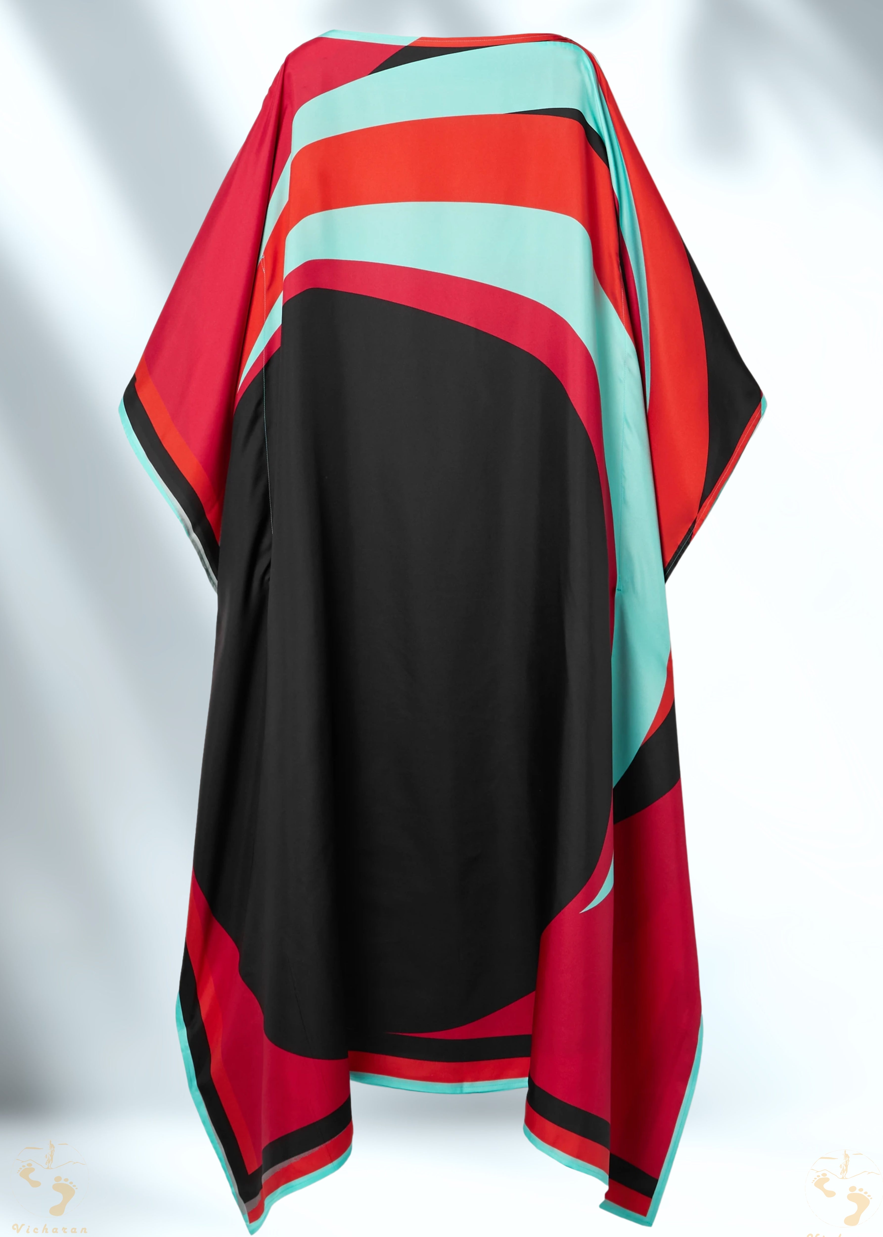 Vicharan VALENTINE Red & Black Kaftan