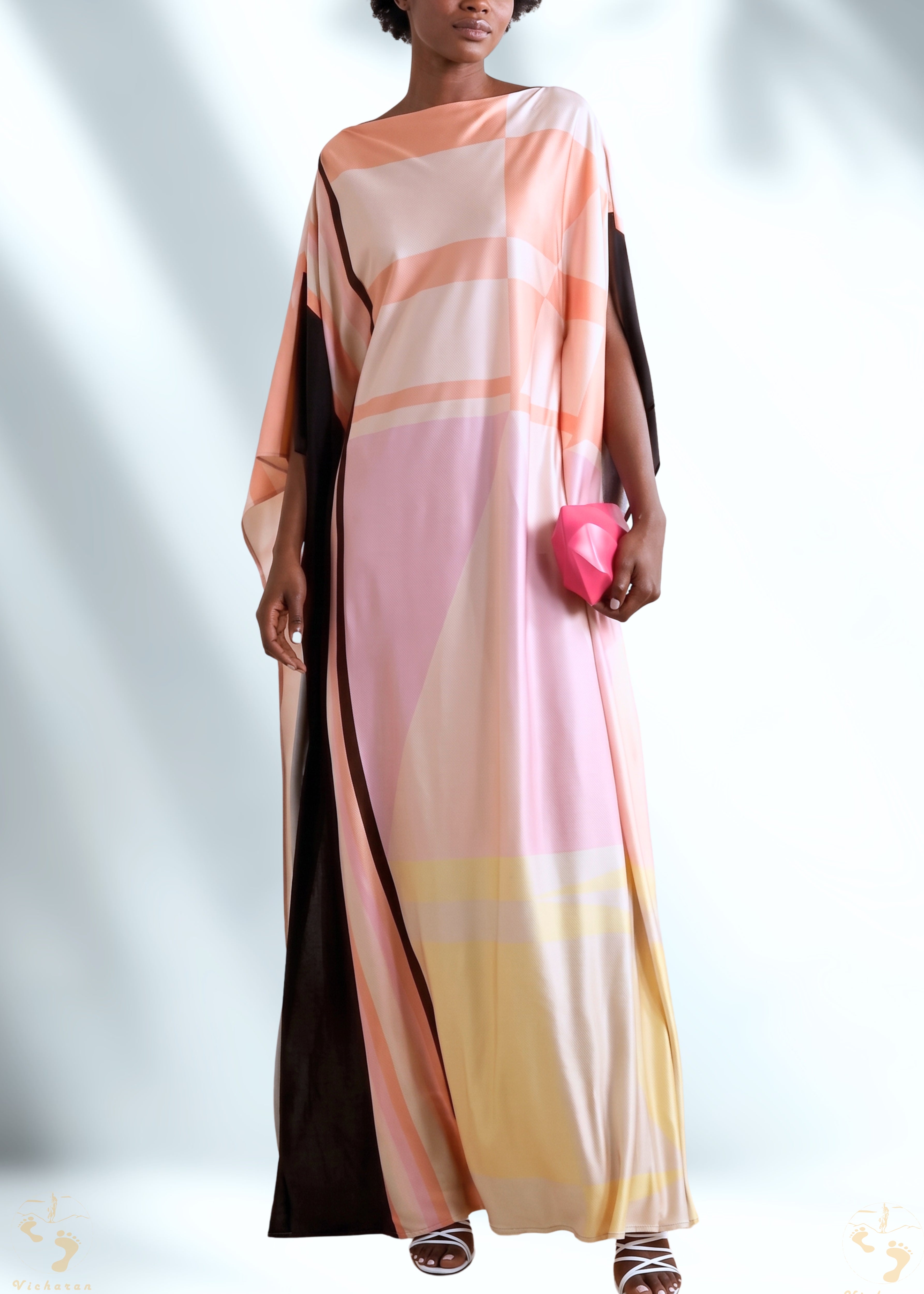 Vicharan ETHEREAL Rose Gold Kaftan