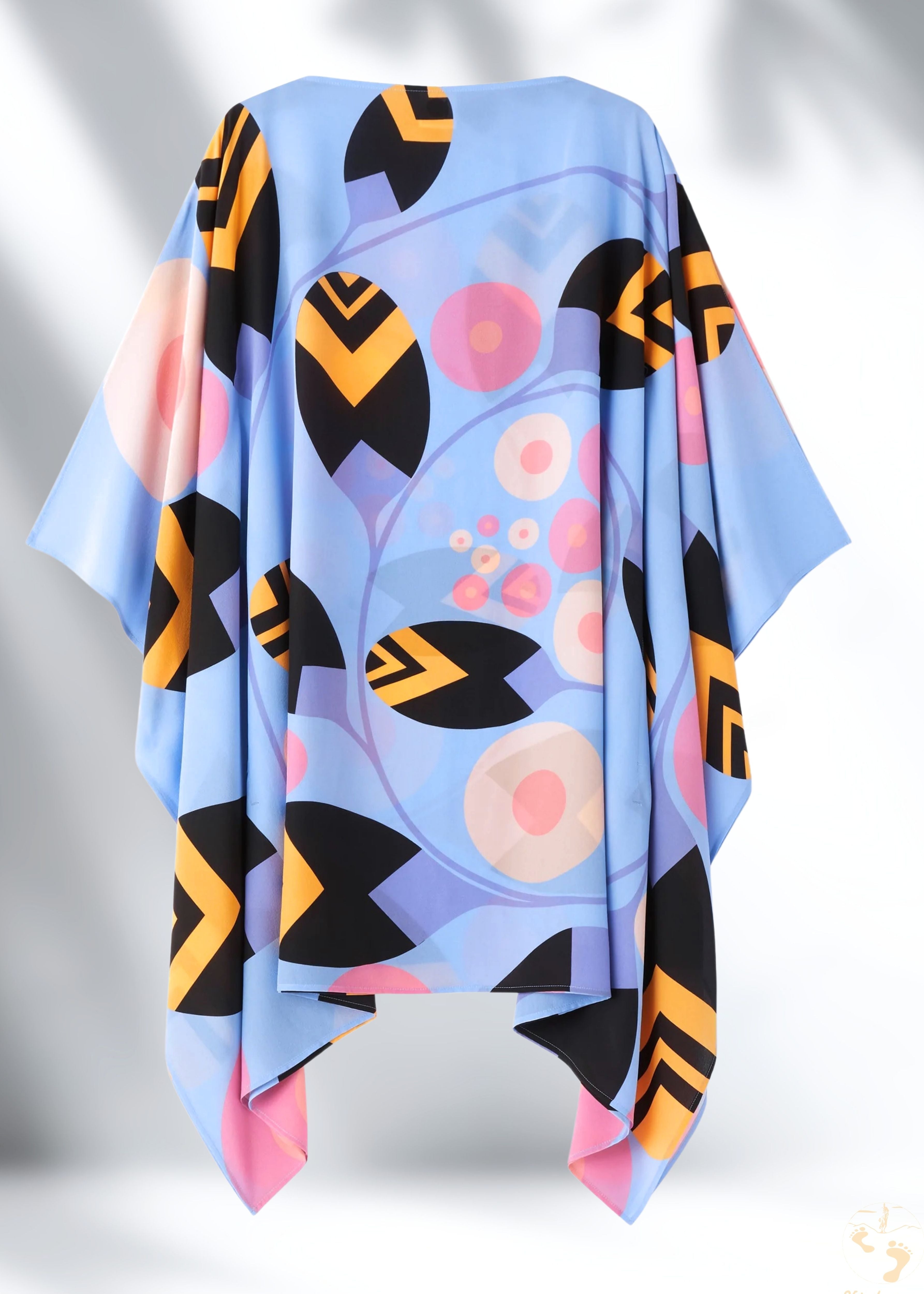 Vicharan Serene Blue Satin Silk Tunic Dress