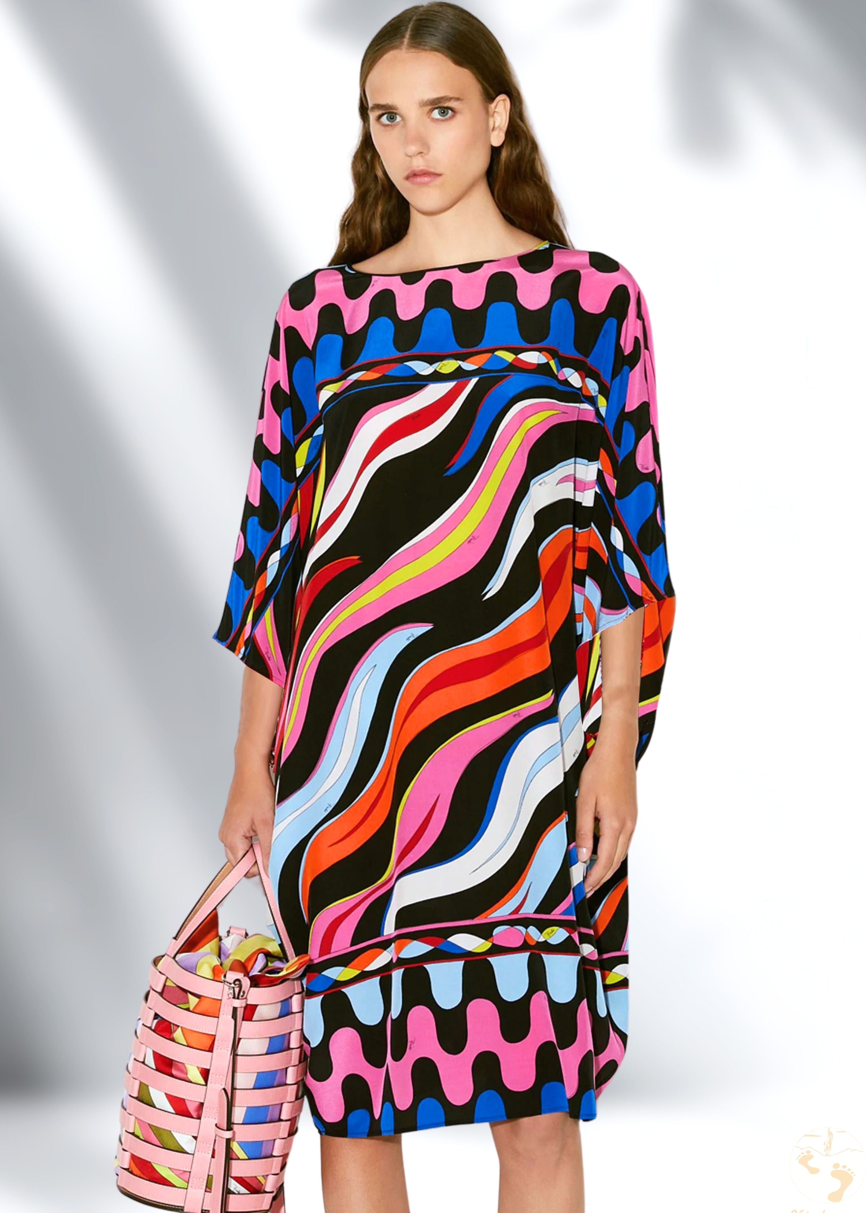 Vicharan Retro Rainbow Swirl Tunic