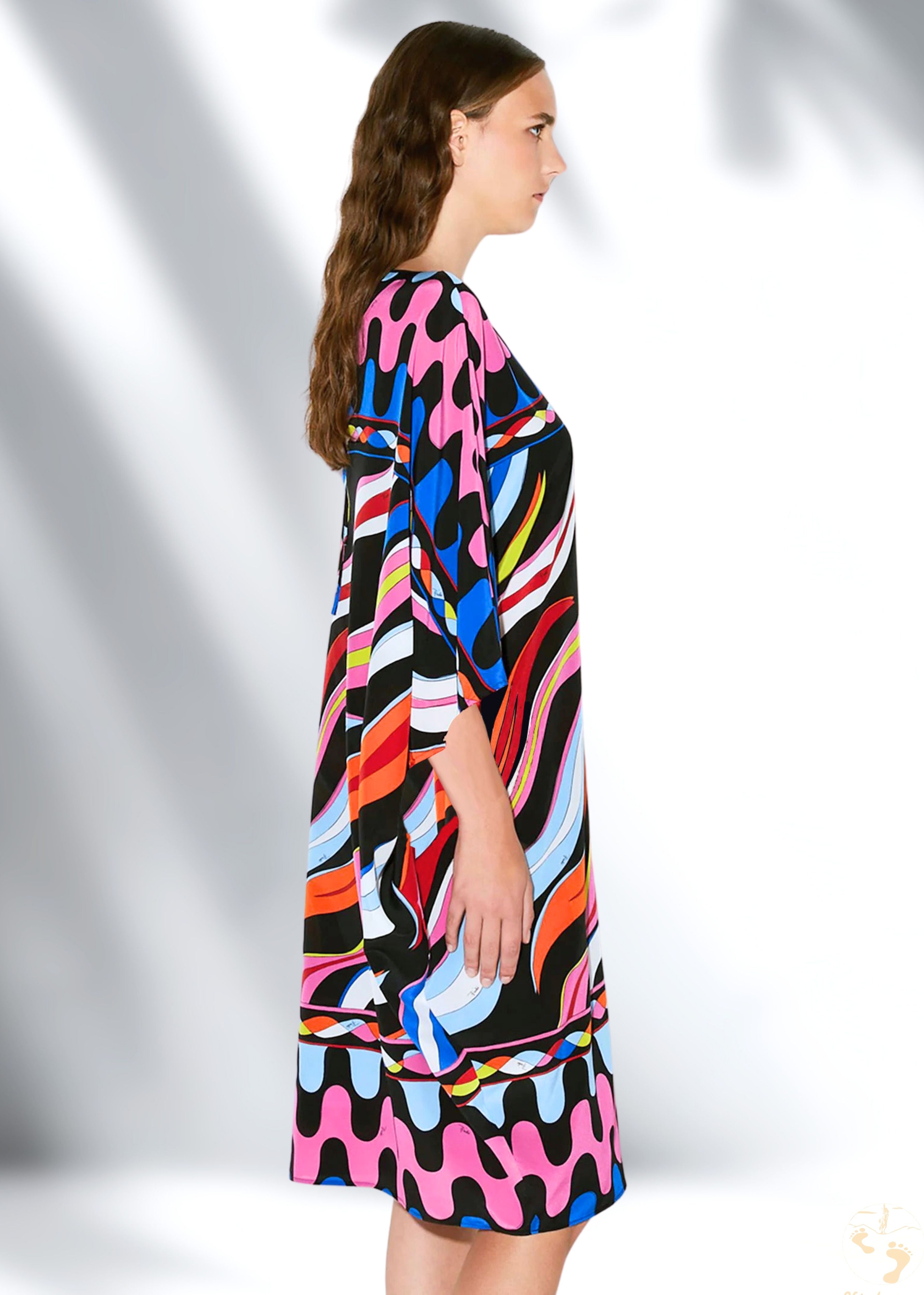 Vicharan Retro Rainbow Swirl Tunic