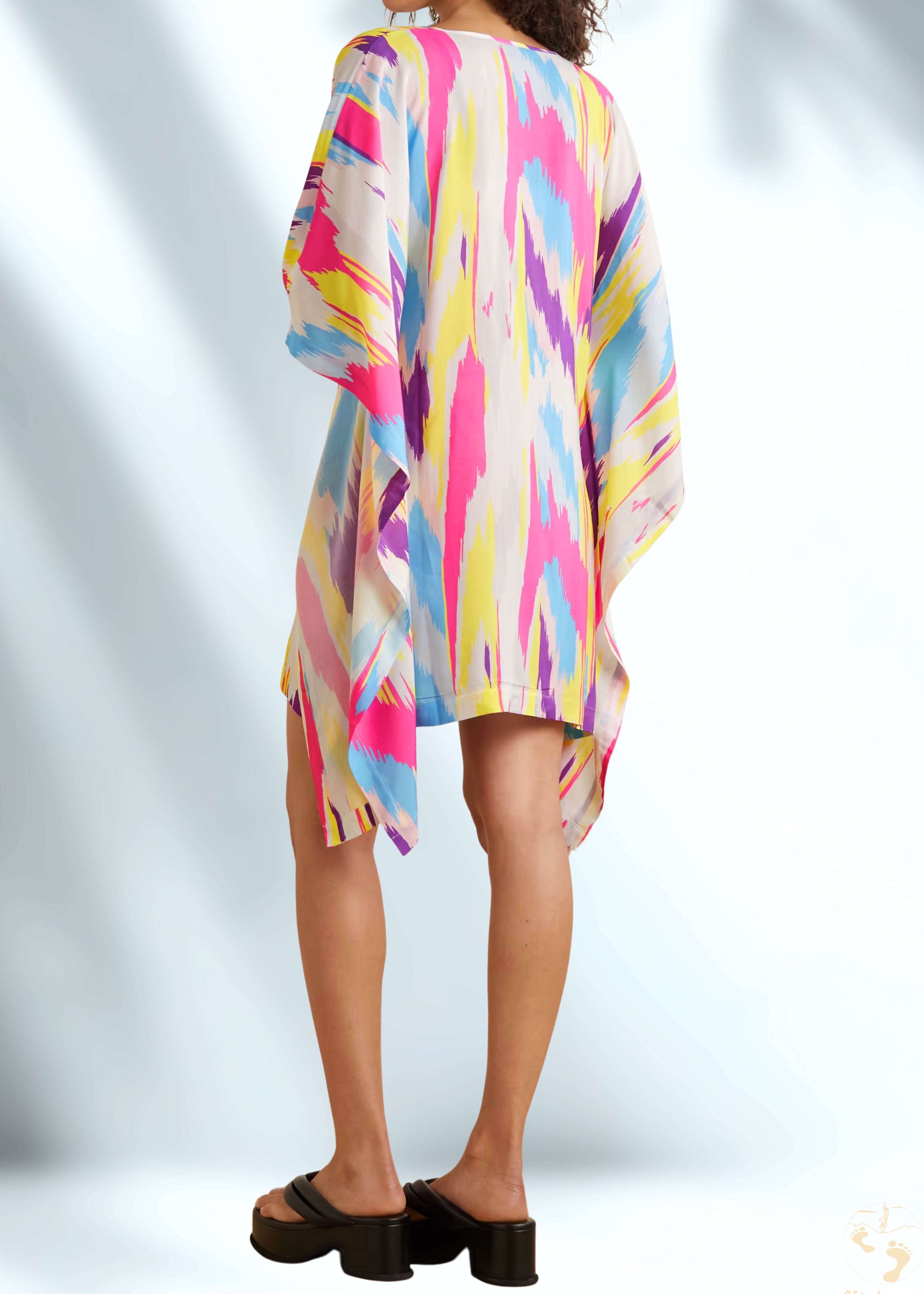 Vicharan PRISM White Satin Silk Tunic