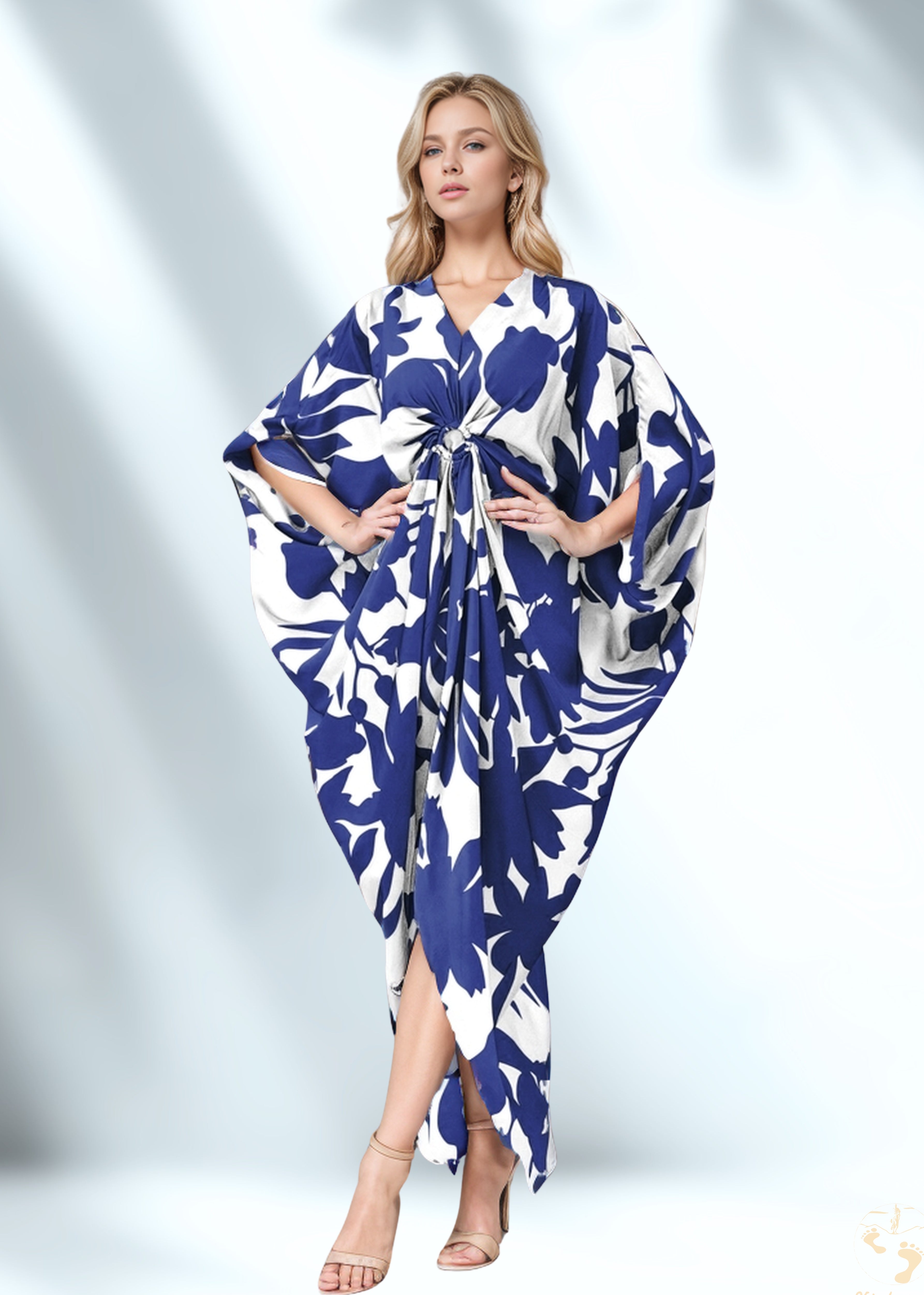 Vicharan Mocha & Black Satin Silk Kaftan