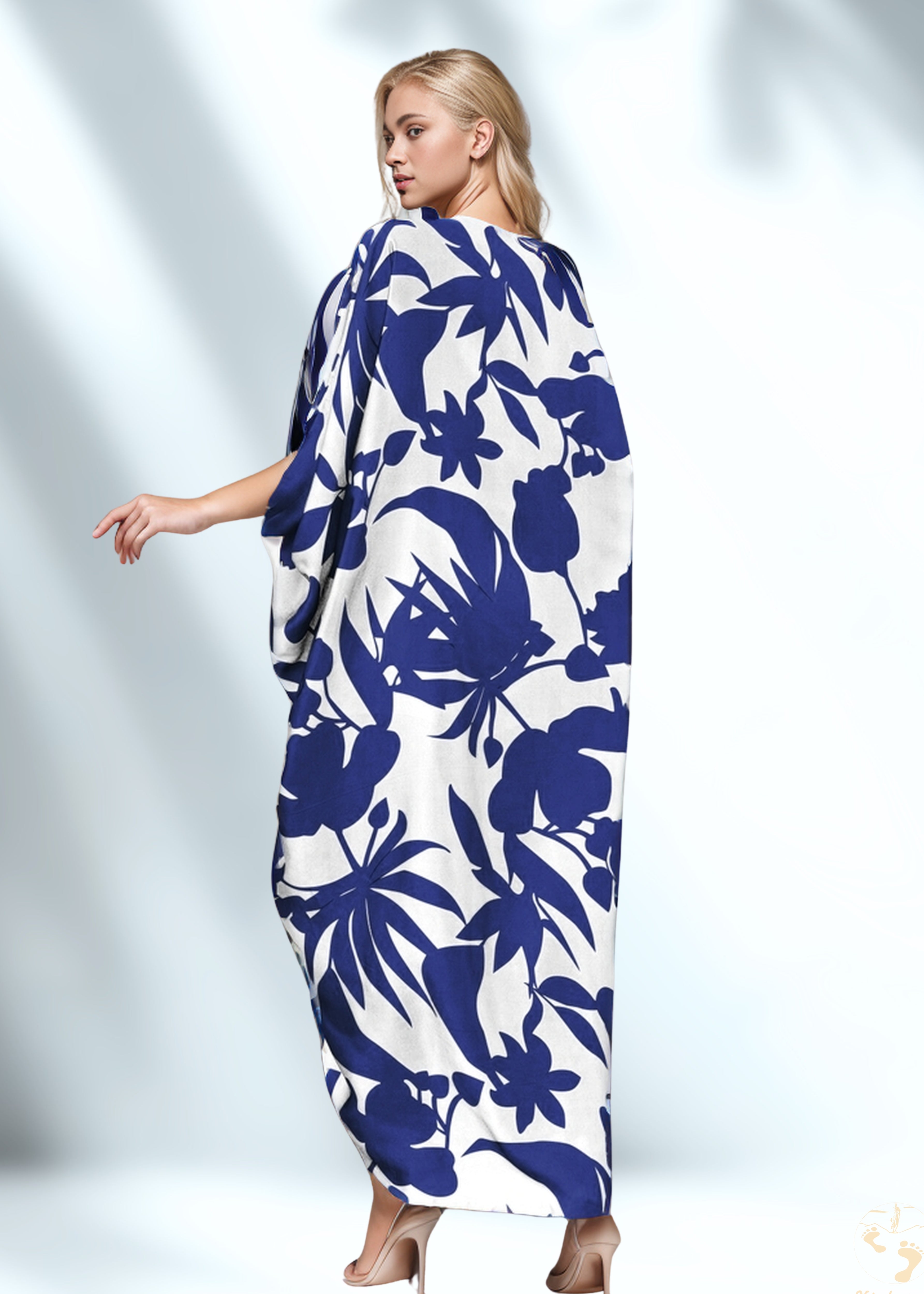 Vicharan Mocha & Black Satin Silk Kaftan
