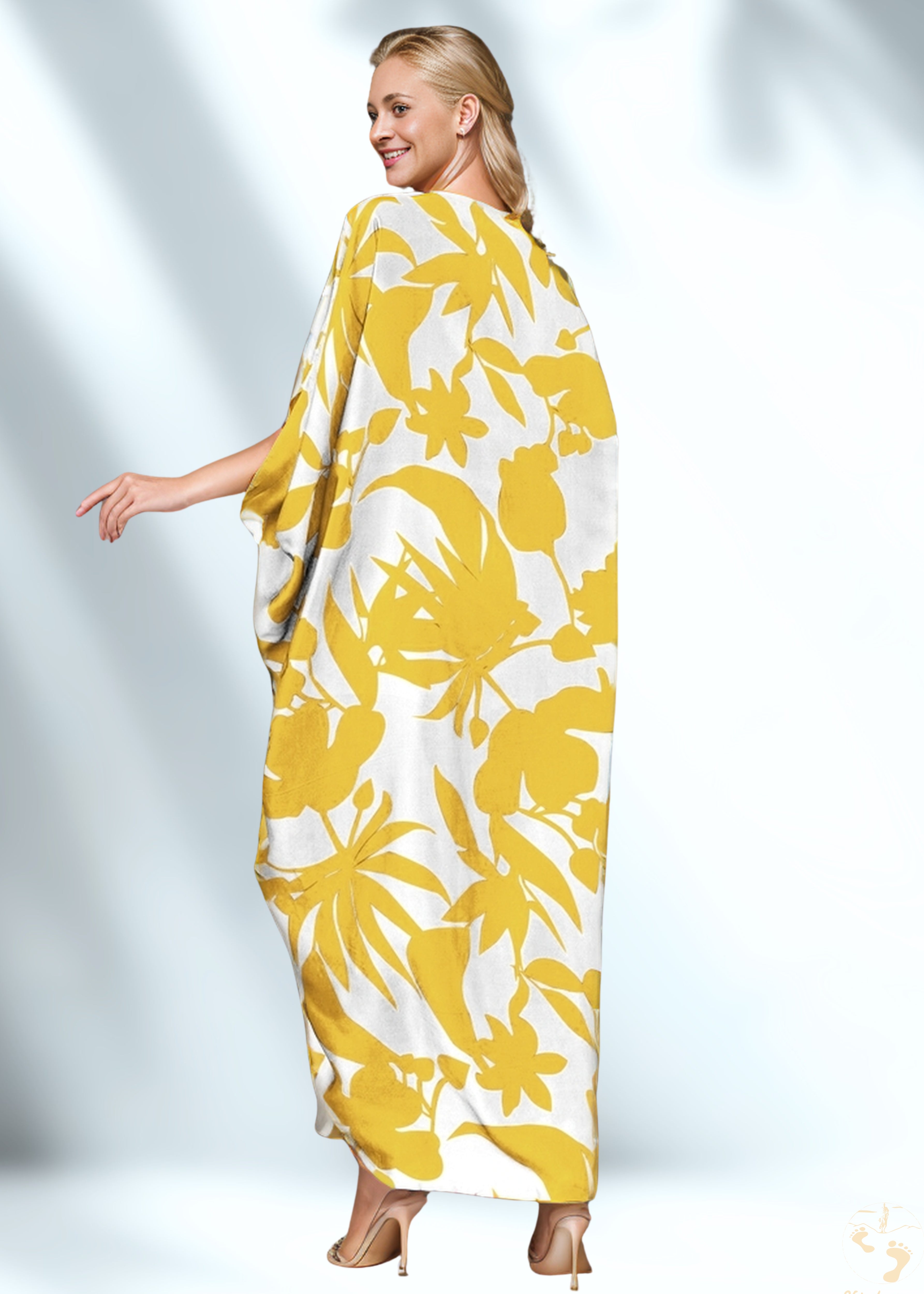 Vicharan Mocha & Black Satin Silk Kaftan