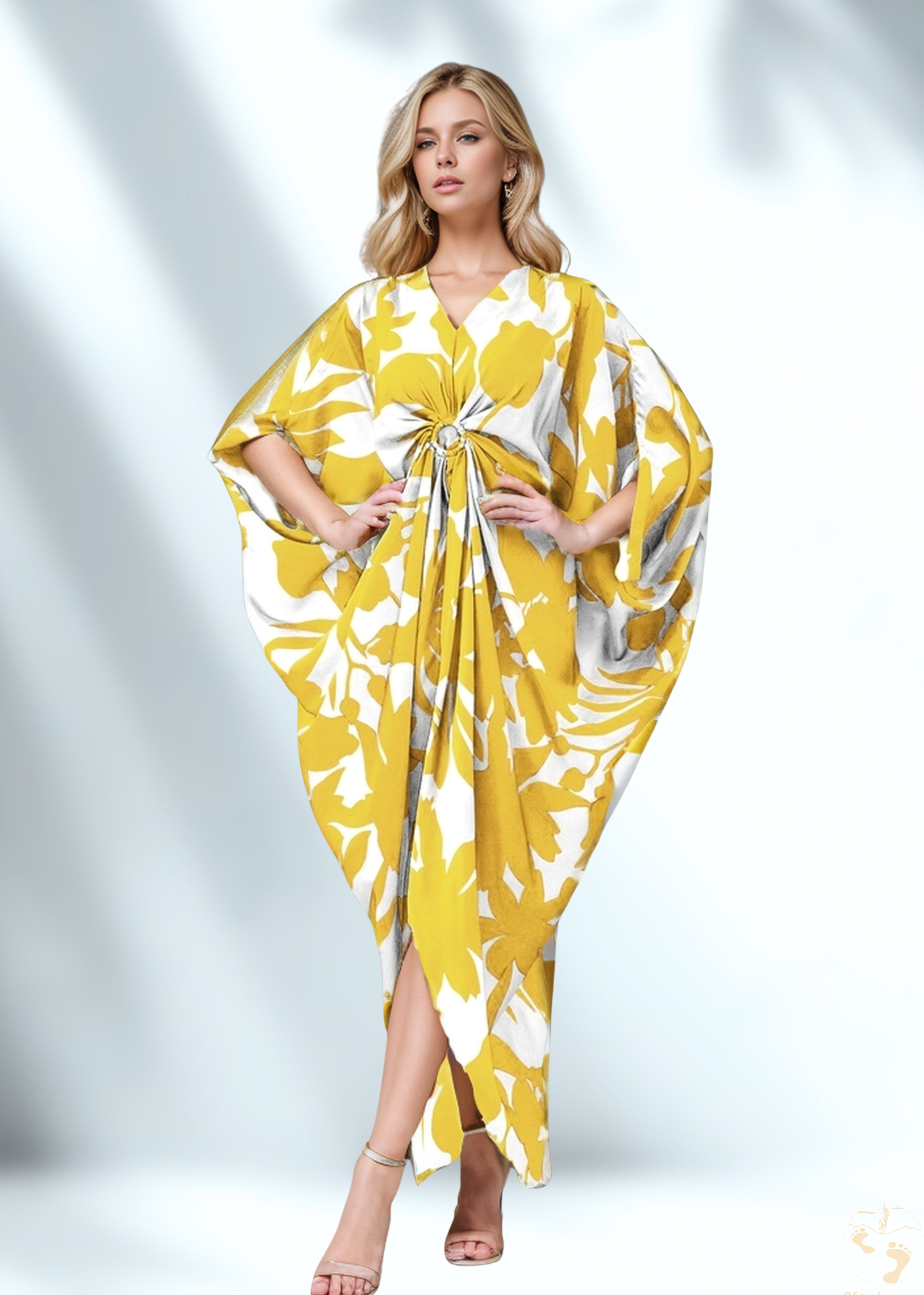 Vicharan Mocha & Black Satin Silk Kaftan