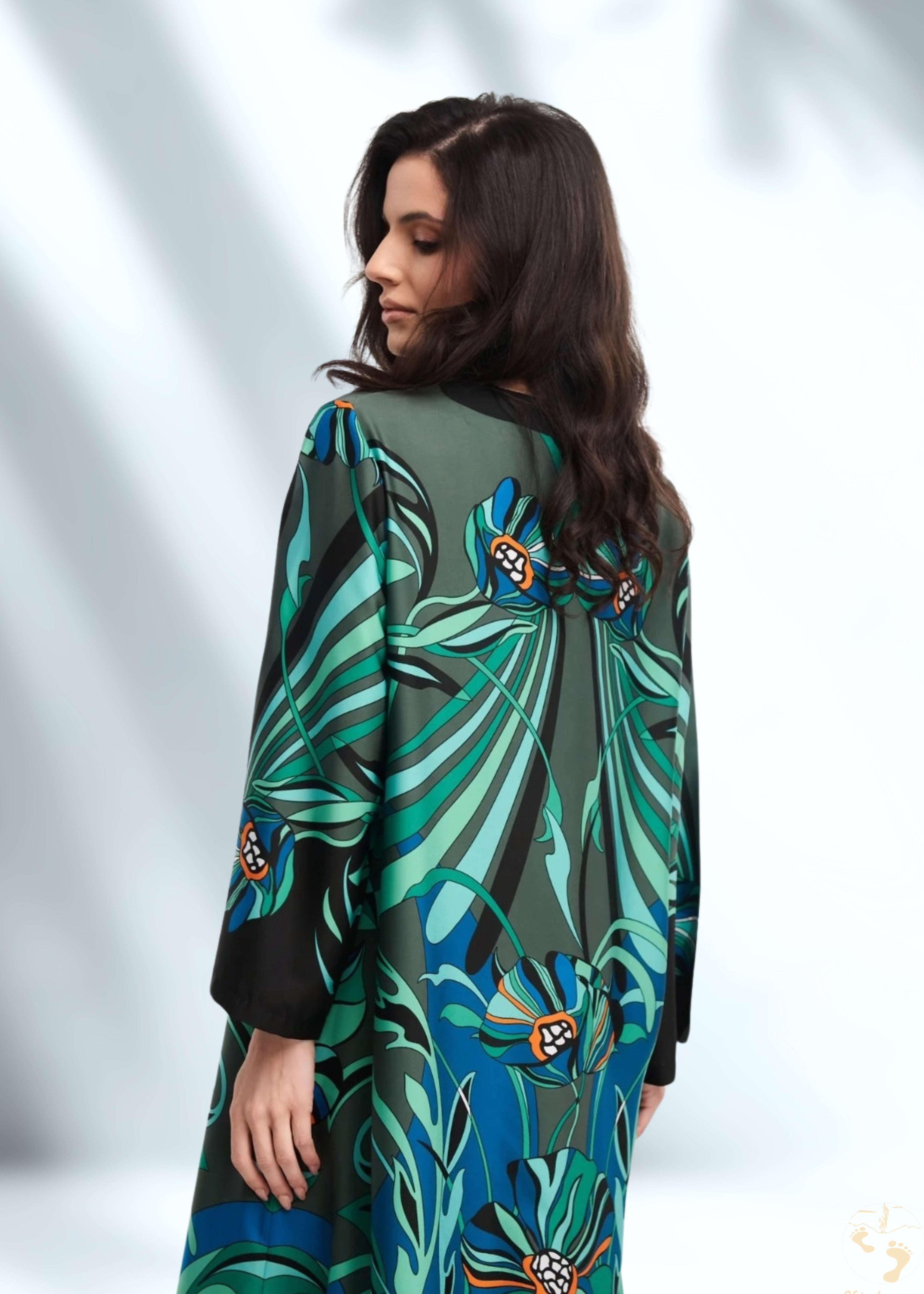 Vicharan TROPICAL Green & Blue Kaftan