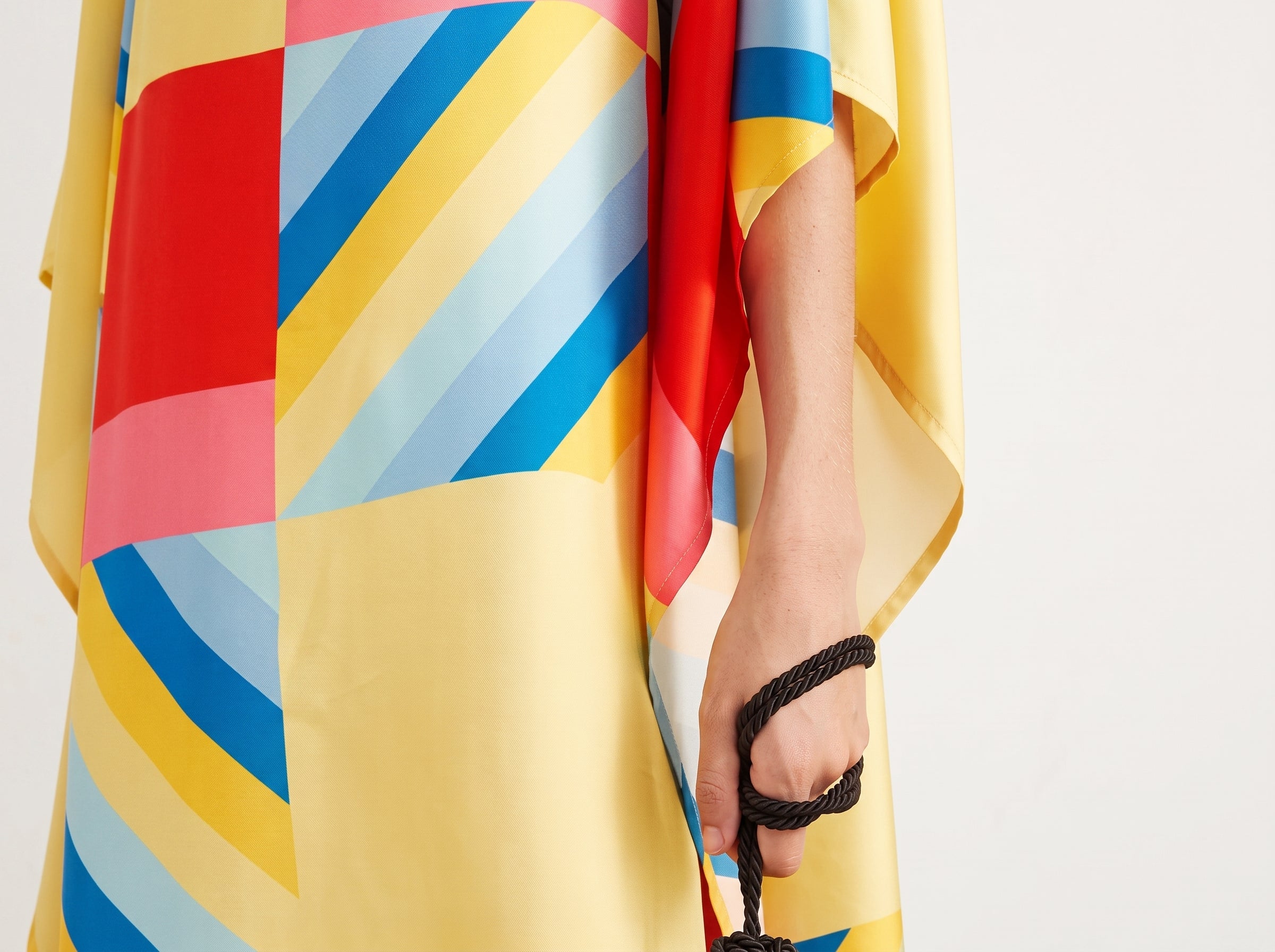 Vicharan SUMMER Yellow Satin Silk Kaftan
