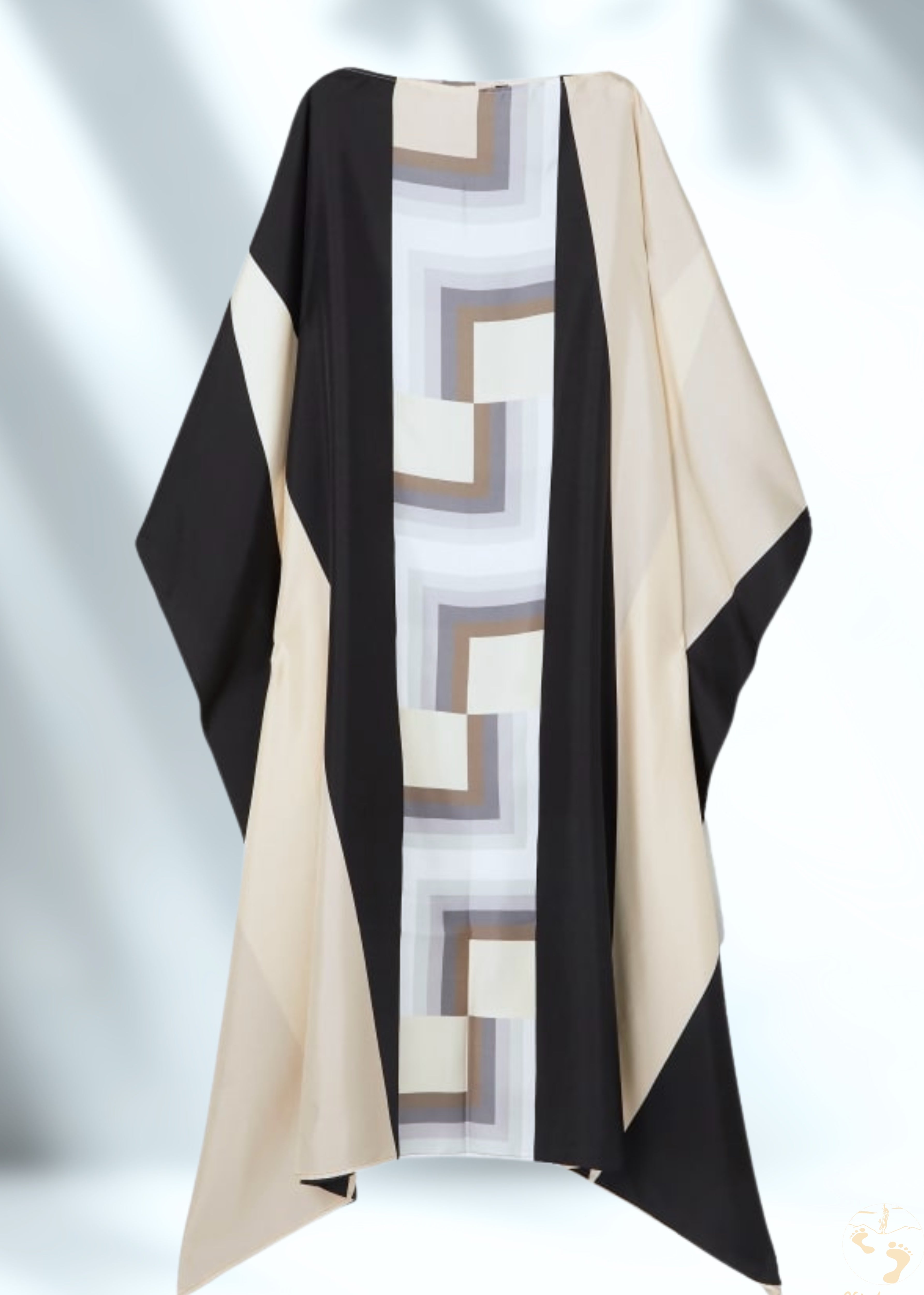Vicharan EARTHBOUND Beige & Black Kaftan